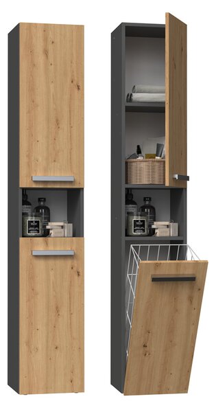 Dulap de baie Neltossa 12 (antracit + stejar artisan). Promo -14%. 1133011