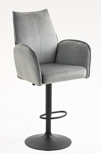 HR280W Scaun Gray din Catifea cu Bază Neagră