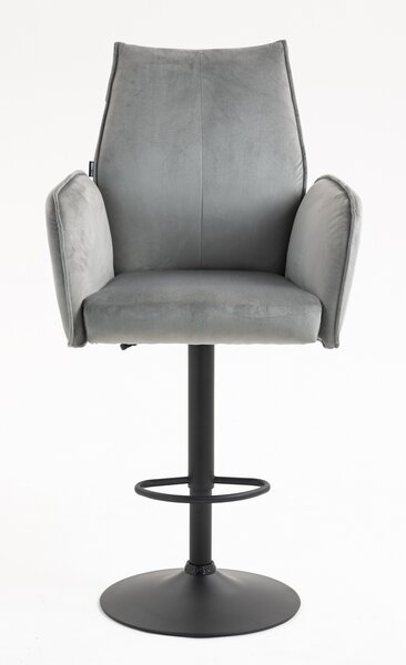 HR280W Scaun Gray din Catifea cu Bază Neagră