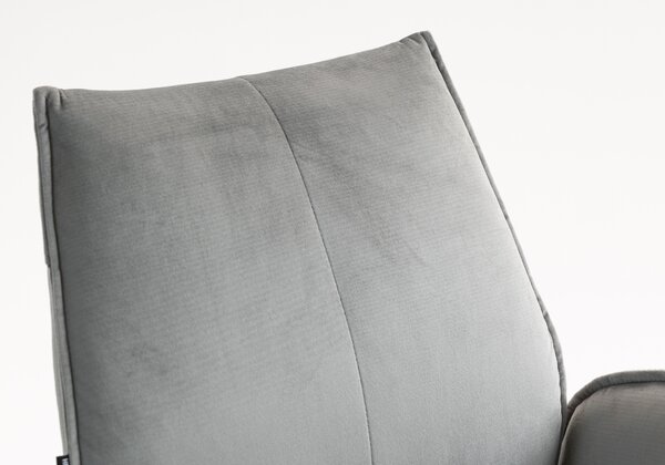 HR280W Scaun Gray din Catifea cu Bază Cromata