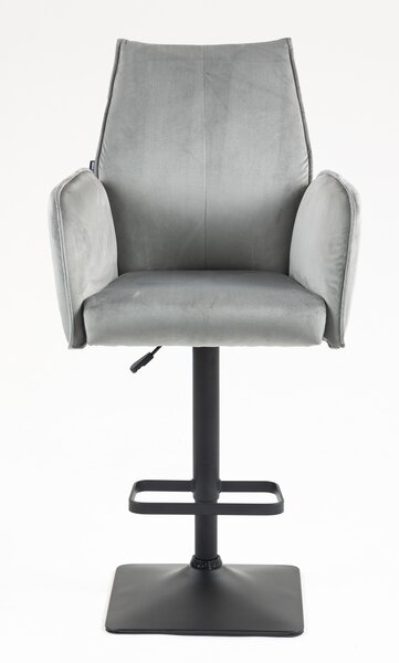 HR280KW Scaun Gray din Catifea cu Bază Neagră