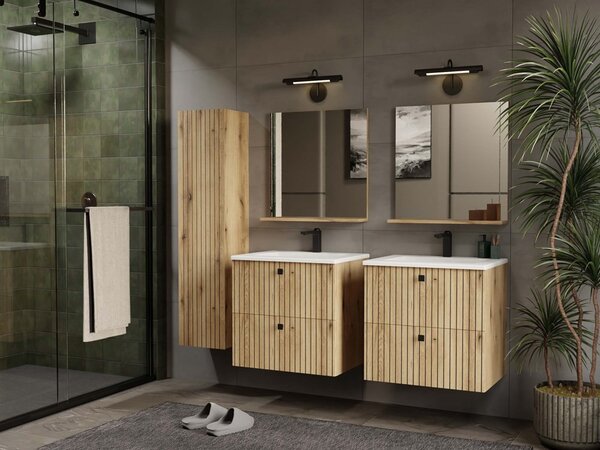Dulap de baie suspendat Terca 1 (stejar evoke). Promo -18%. 1133034