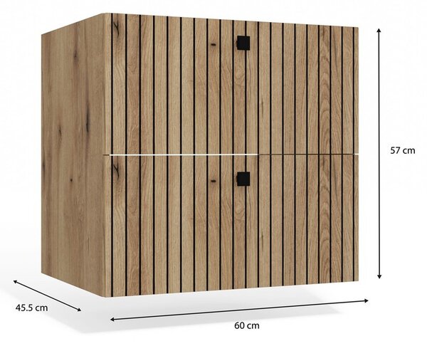 Dulap sub lavoar Terca 1 60 (stejar evoke). Promo -21%. 1133035