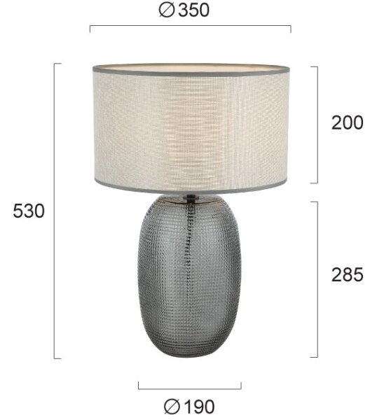 Lampă de masă JENIFER 1xE27/40W/230V gri/fumuriu