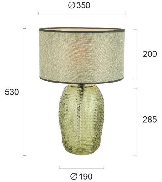 Lampă de masă JENIFER 1xE27/40W/230V verde