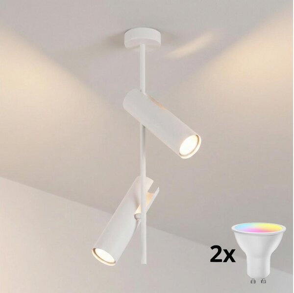 Brilagi - Lustru LED RGBW cu intensitate reglabilă pe tijă BRANCH, 2xGU10/6,5W/230V, alb