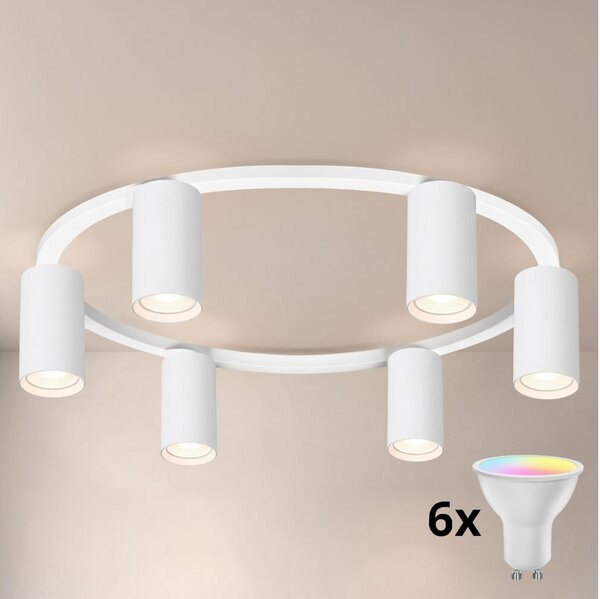 Brilagi - plafonieră LED RGBW reglabilă SELE 6xGU10/6,5W/230V albă