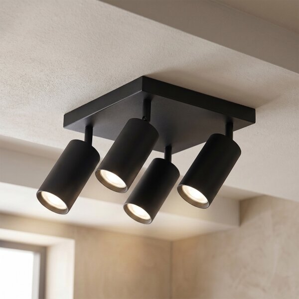Brilagi - Spot LED RGBW dimabil SELE SQUARE 4xGU10/6,5W/230V negru