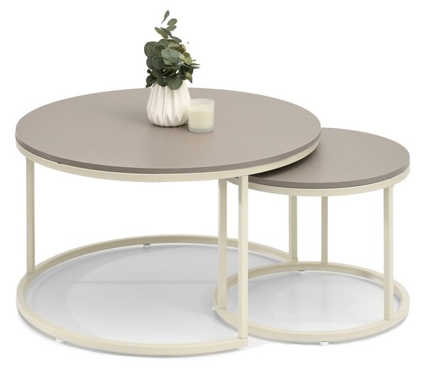 Măsuță de cafea 2 buc Krael (bej + crem). Promo -10%. 1135591
