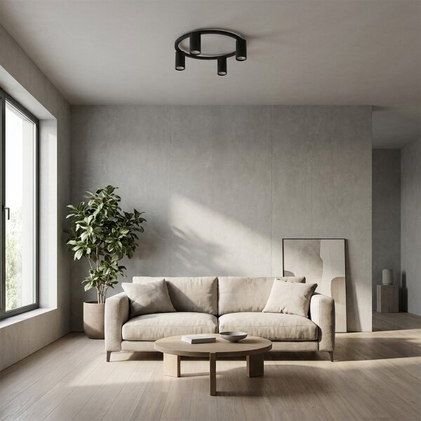 Brilagi - Plafonieră LED RGBW reglabilă SELE 4xGU10/6,5W/230V neagră