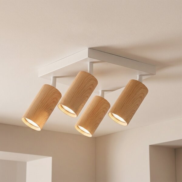 Brilagi - Spot LED RGBW dimmabil SELE SQUARE 4xGU10/6,5W/230V alb/stejar