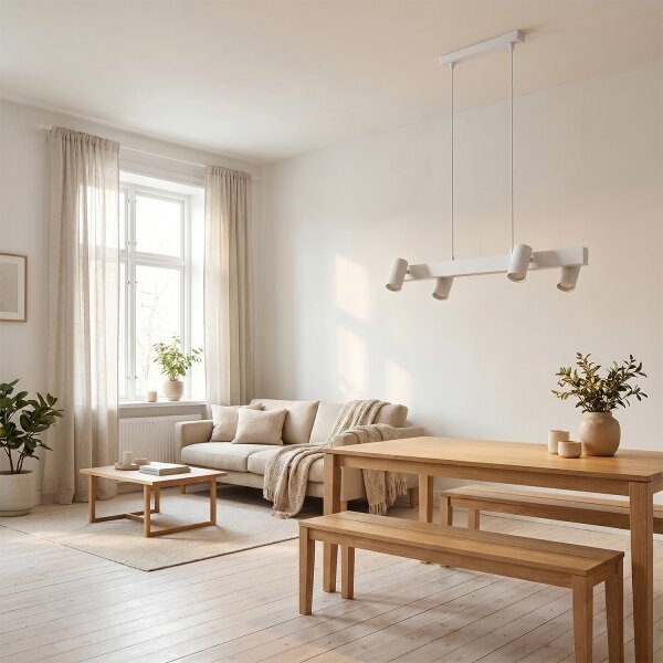 Brilagi - Lustra LED RGBW reglabilă pe cablu SELE 4xGU10/6,5W/230V albă
