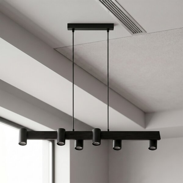 Brilagi - Lustră LED RGBW dimabilă suspendată pe cablu SELE 6xGU10/6,5W/230V neagră