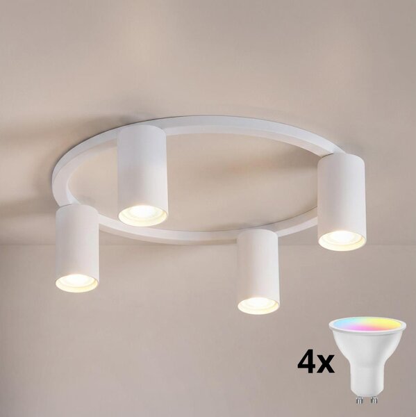 Brilagi - Plafonieră LED RGBW reglabilă SELE 4xGU10/6,5W/230V albă