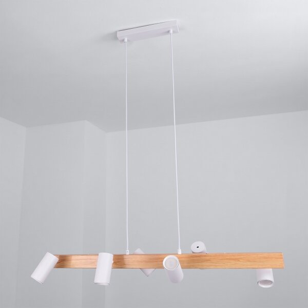 Brilagi - Lustră LED RGBW reglabilă pe cablu SELE 6xGU10/6,5W/230V alb/stejar