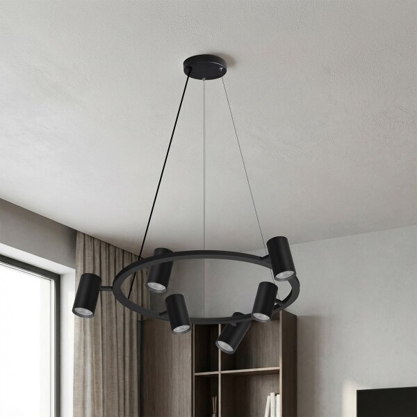 Brilagi - Lustră LED RGBW reglabilă pe cablu SELE 6xGU10/6,5W/230V, negru