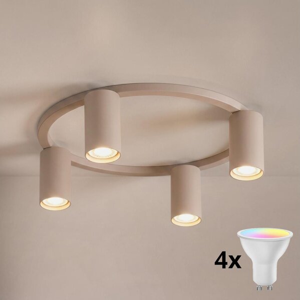Brilagi - Plafonieră LED RGBW dimabilă SELE 4xGU10/6,5W/230V bej