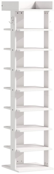 HOMCOM, Raft pentru Pantofi, Cu 9 Rafturi, PAL, 30 x 30 x 128.4 cm, Alb | Aosom Romania