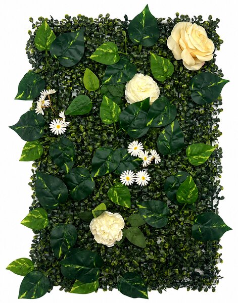 Panou decorativ din verdeață artificială, Armonie de Frunze- UV 60x40cm