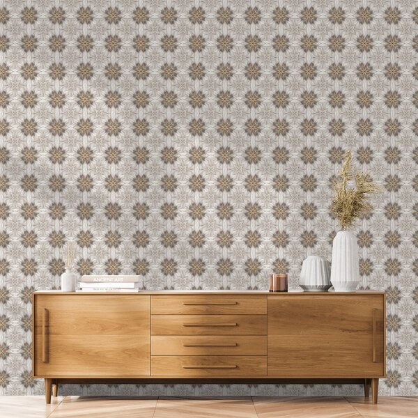 Tapet ornamente florale maro