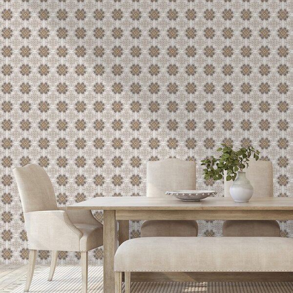 Tapet ornamente florale maro