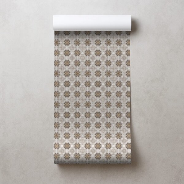 Tapet ornamente florale maro