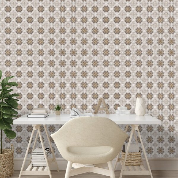 Tapet ornamente florale maro