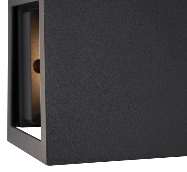 Lampă de perete modernă neagră cu LED inclus IP44 - Edwin Quadro