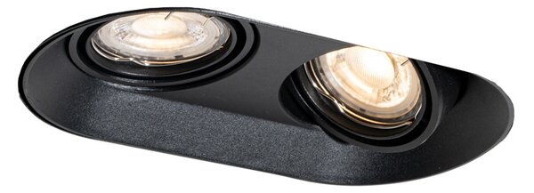 Spot integrat rotund negru GU10 50mm 2 lumini - Hubs