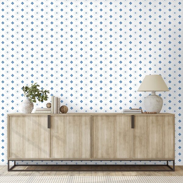 Tapet diamante geometrice albastre