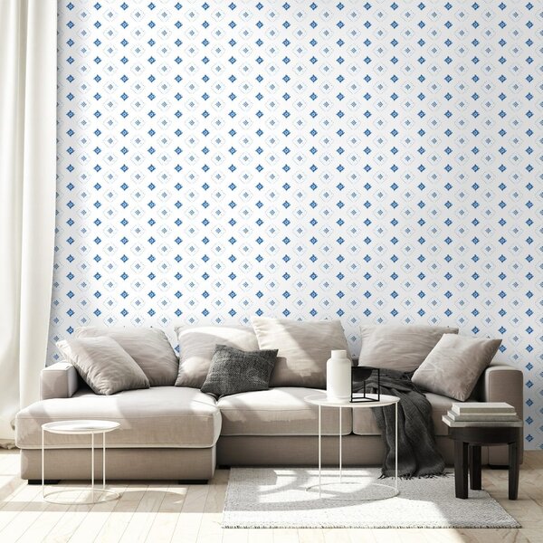Tapet diamante geometrice albastre
