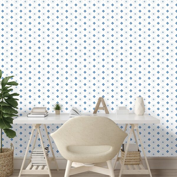 Tapet diamante geometrice albastre