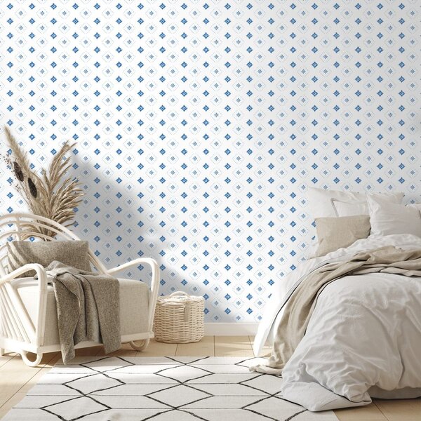 Tapet diamante geometrice albastre