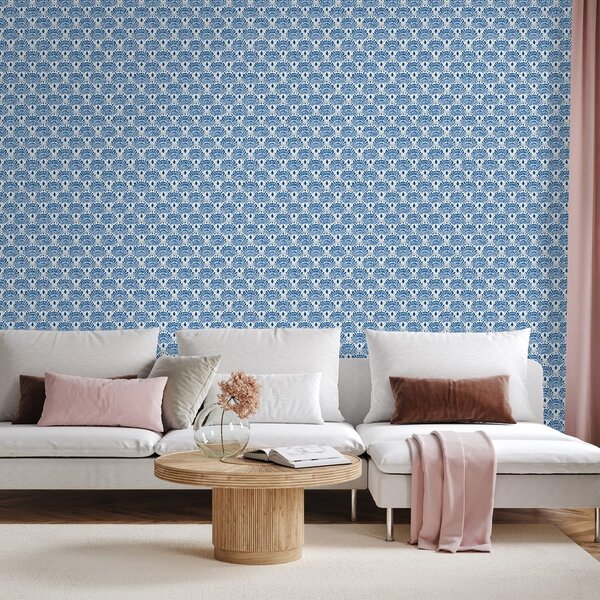 Tapet modele geometrice albastre
