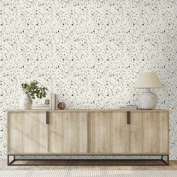 Tapet model terrazzo verde delicat