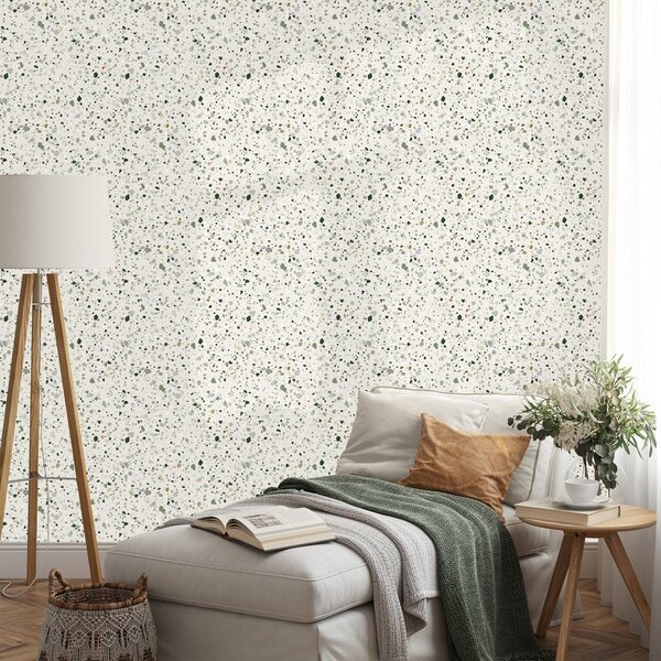 Tapet model terrazzo verde delicat