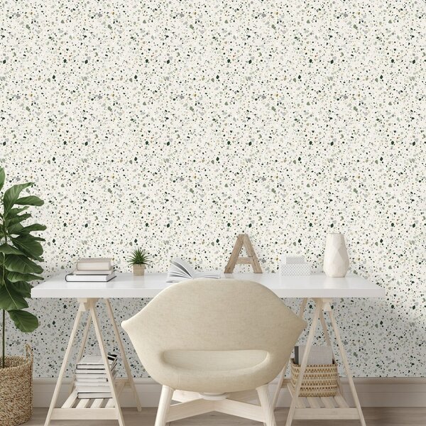 Tapet model terrazzo verde delicat