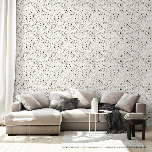 Tapet model terrazzo verde delicat