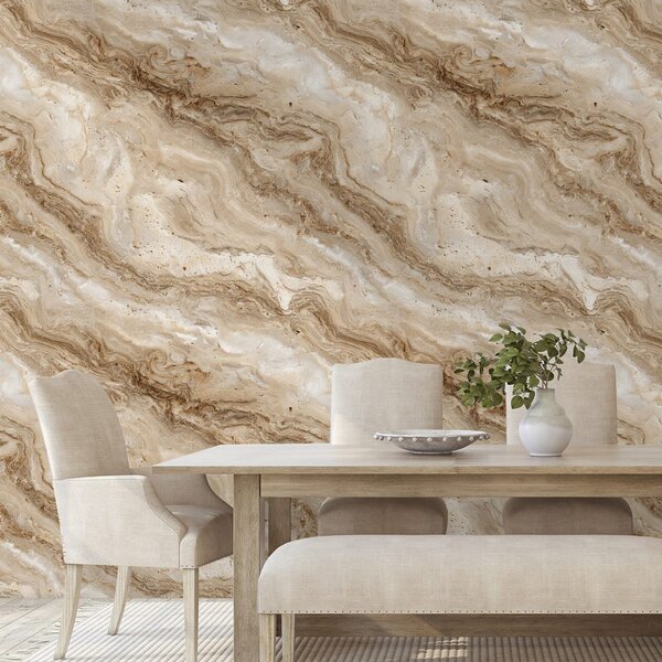 Tapet model marmorat bej natural