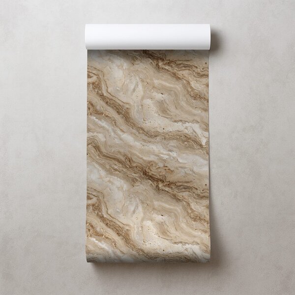 Tapet model marmorat bej natural