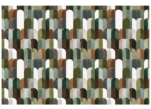 Fototapet modele arcuite verde-maro