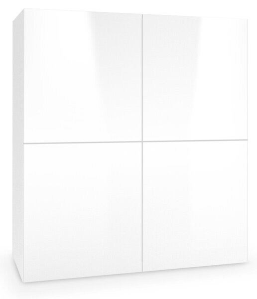 Bufet Houston 273, Alb lucios, Mat alb, MDF, 100x100x29cm, 32 kg