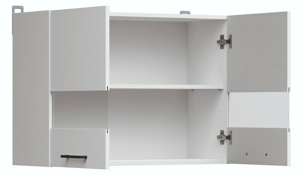 Dulap de perete modular Juno 109, Wenge, Stejar Sonoma, Sticlă călită, PAL laminat, 57x80x31cm, 17.2 kg