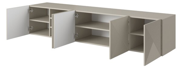 Comodă TV suspendată Asha 200 cm cu front striat - casmir