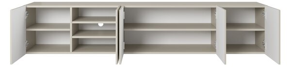 Comodă TV suspendată Asha 200 cm cu front striat - casmir
