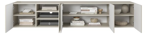 Comodă TV suspendată Asha 200 cm cu front striat - casmir