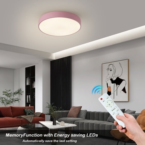 Brilagi - Plafonieră LED dimabilă POOL LED/48W/230V 3000-6000K 40 cm roz+telecomandă