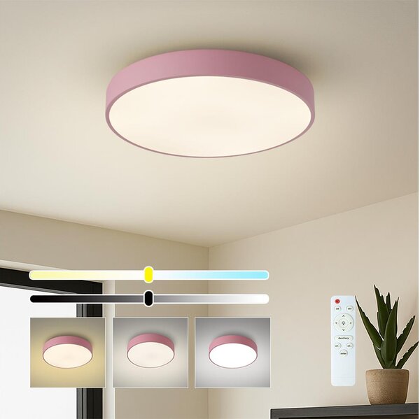 Brilagi - Plafonieră LED dimabilă POOL LED/48W/230V 3000-6000K 40 cm roz+telecomandă