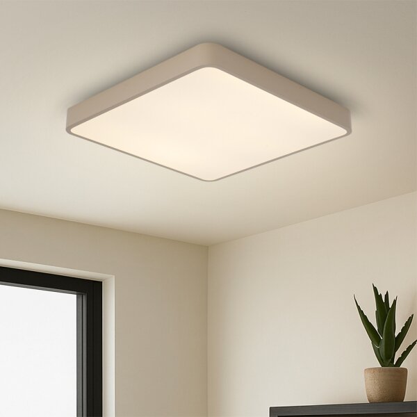 Brilagi-LED Plafonieră LED POOL, 36W, 230V, 3000-6000K, 40x40 cm, bej, cu dimmer și telecomandă