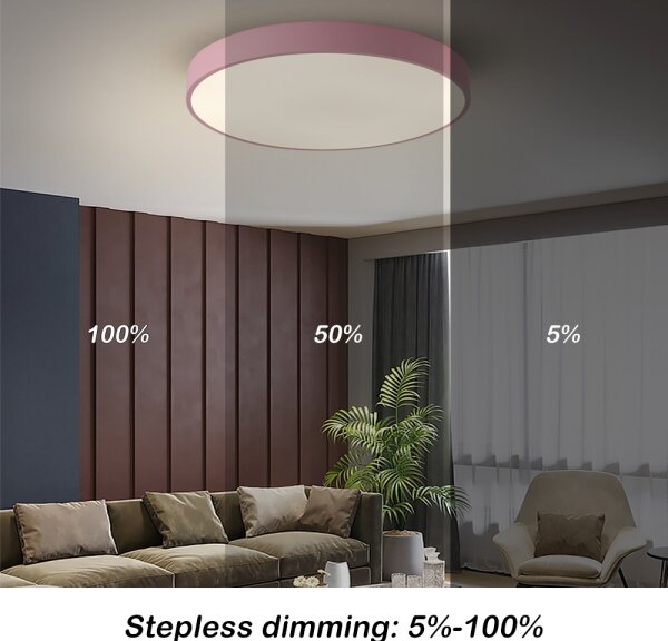 Brilagi - Plafonieră LED dimabilă POOL LED/60W/230V 3000-6000K 60 cm roz+telecomandă